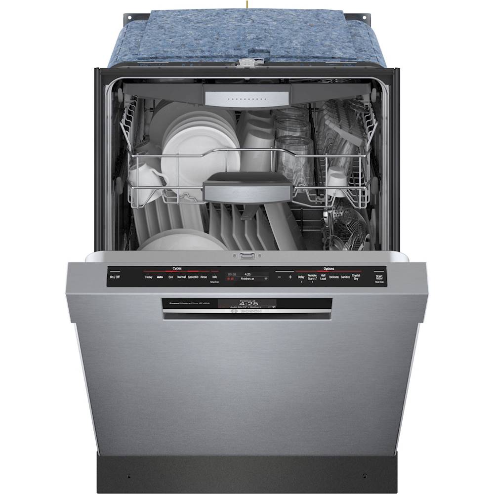 Bosch - 800 Series 24 Top Control Built-In Dishwasher with CrystalDry, Stainless Steel Tub, 3rd Rack, 42 dBa - Stainless steel