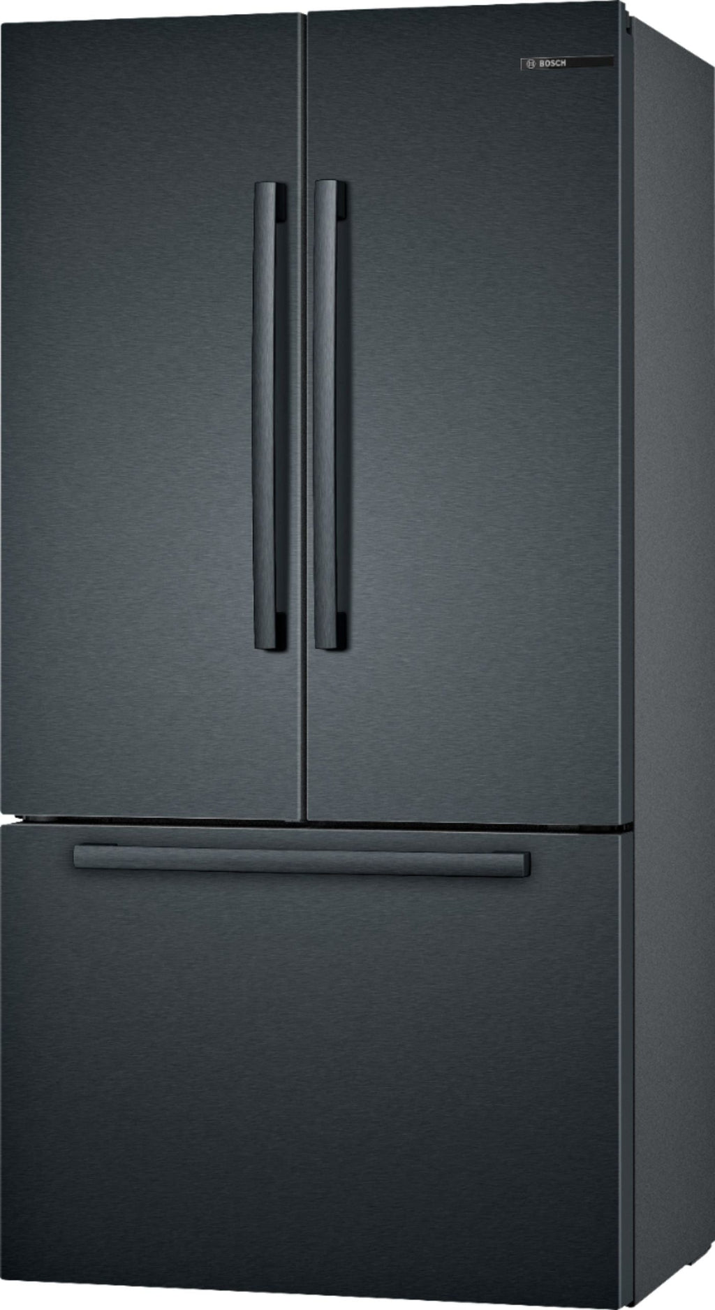 Bosch - 800 Series 21 Cu. Ft. French Door Counter-Depth Smart Refrigerator - Black stainless steel