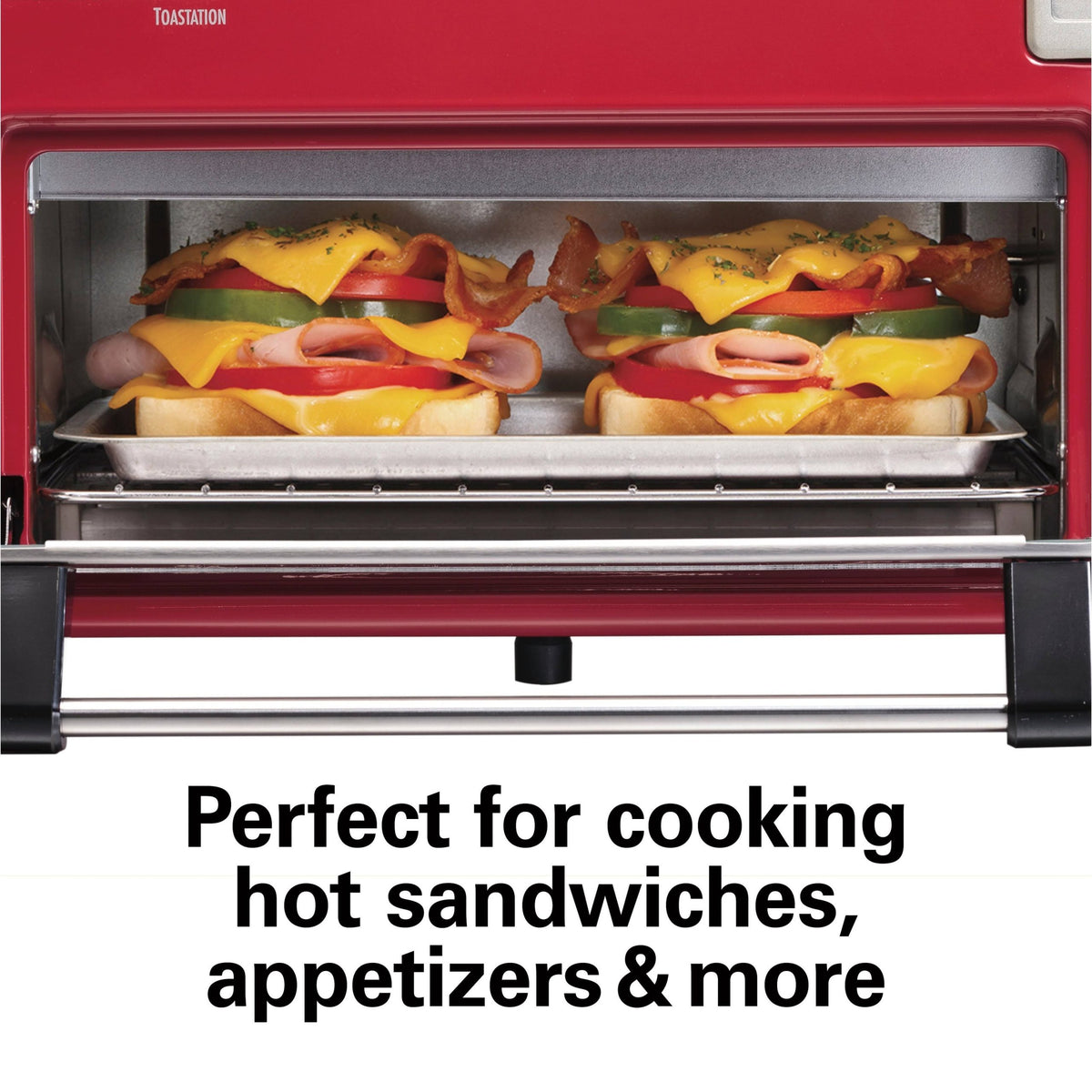 Hamilton Beach - Toastation 2-Slice Countertop Toaster and Toaster Oven - Red 22724