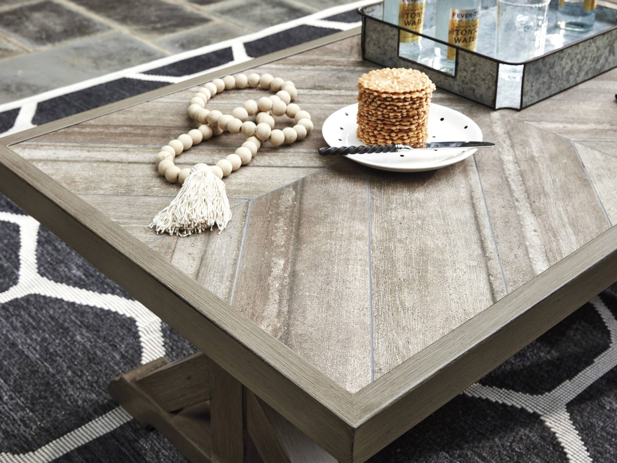 Beachcroft Rectangular Cocktail Table - Beige - Outdoor by Ashley