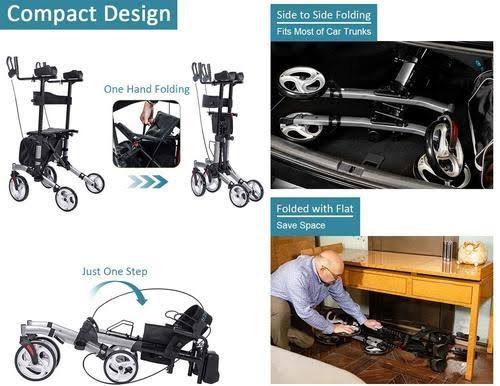 Smart Standing Upright Folding Senior Straight Upright Walker