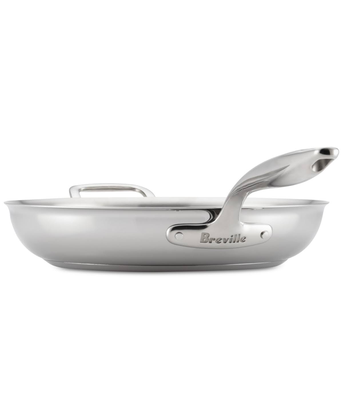 Breville Thermal Pro 12.5x22 Clad Stainless Steel Fry Pan with Helper Handle