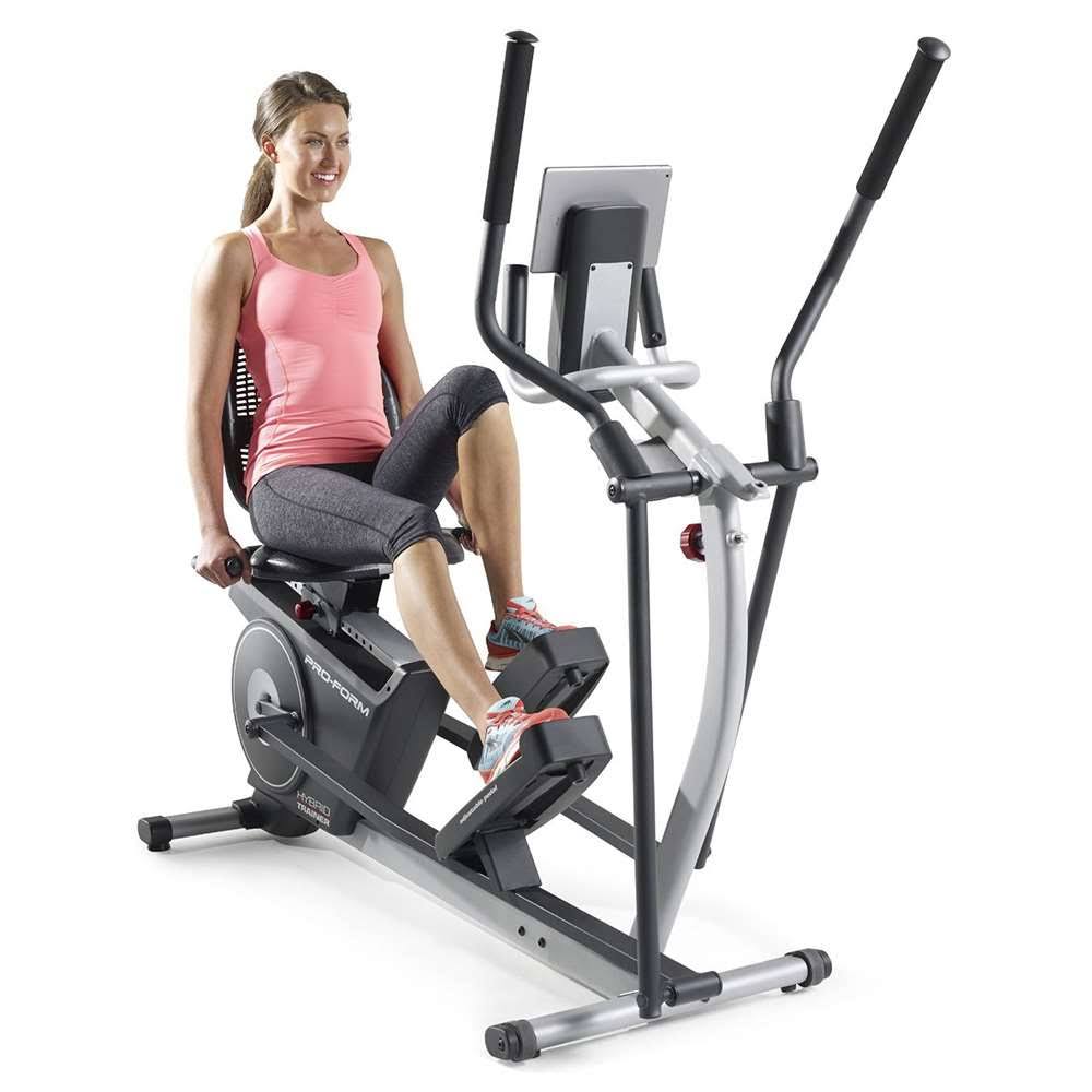Proform PFEL03815 Hybrid Elliptical u0026 Recumbent Bike Home Gym Home Trainer Bike
