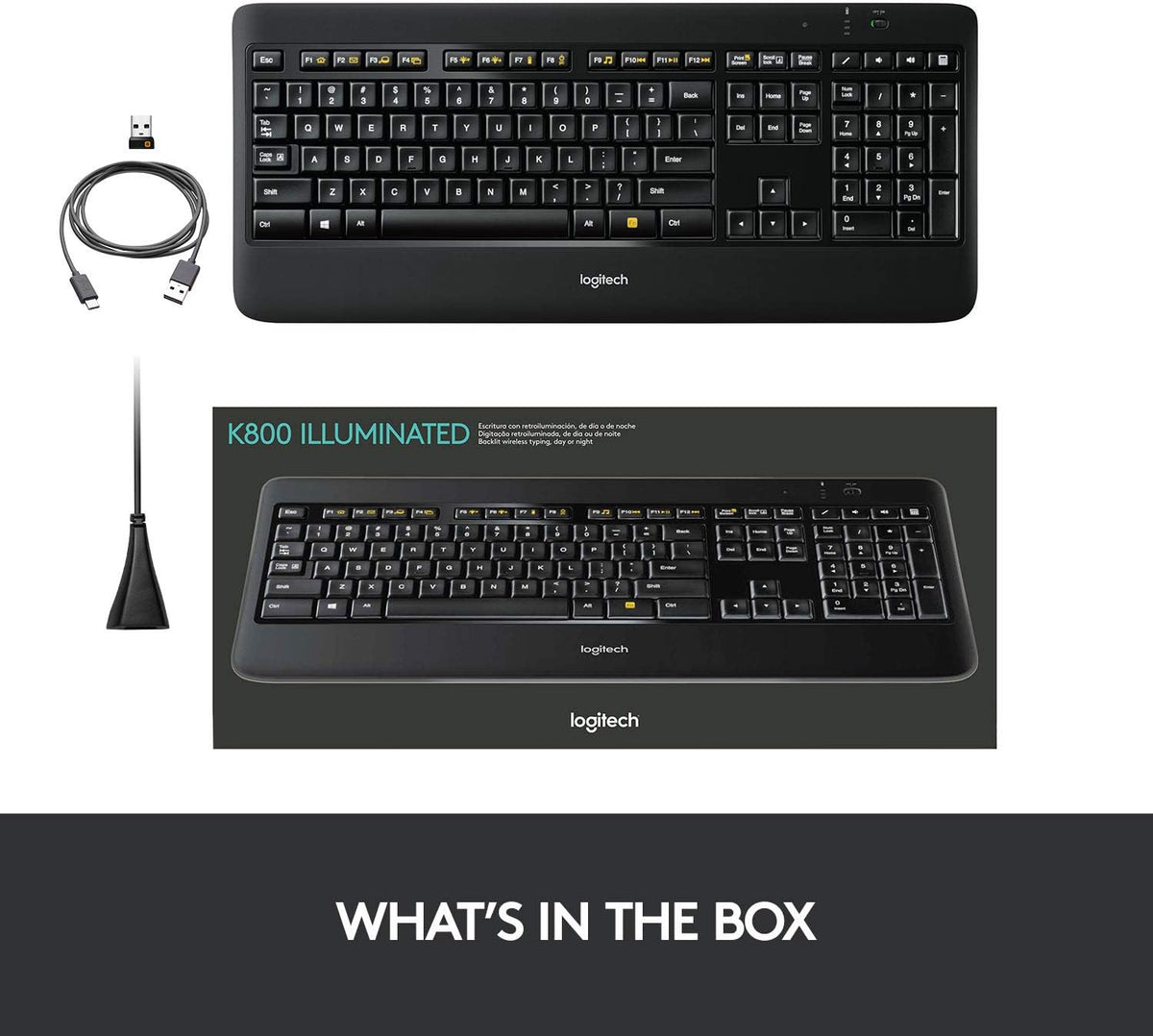Logitech K800 Wireless Illuminated Keyboard ?? Backlit Keyboard, Fast-Charging, Dropout-Free 2.4GHz Connection