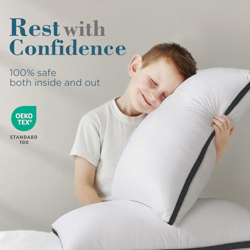viewstar Bed Pillows King Size Set of 2, Hotel Quality, Down Alternative Big Pillow for Back, Stomach or Side Sleepers, Firm