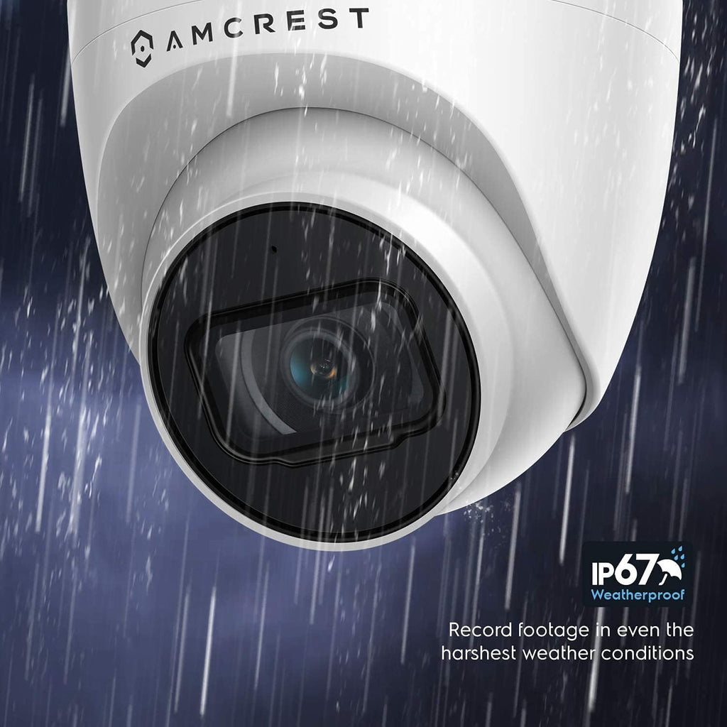 Amcrest 5MP Turret POE Camera, UltraHD Outdoor IP Camera POE with Mic/Audio, 5-Megapixel Security Surveillance Cameras, 98ft NightVision, 2.8mm Lens (103?? FOV), IP67, MicroSD (256GB), (IP5M-T1179EW)