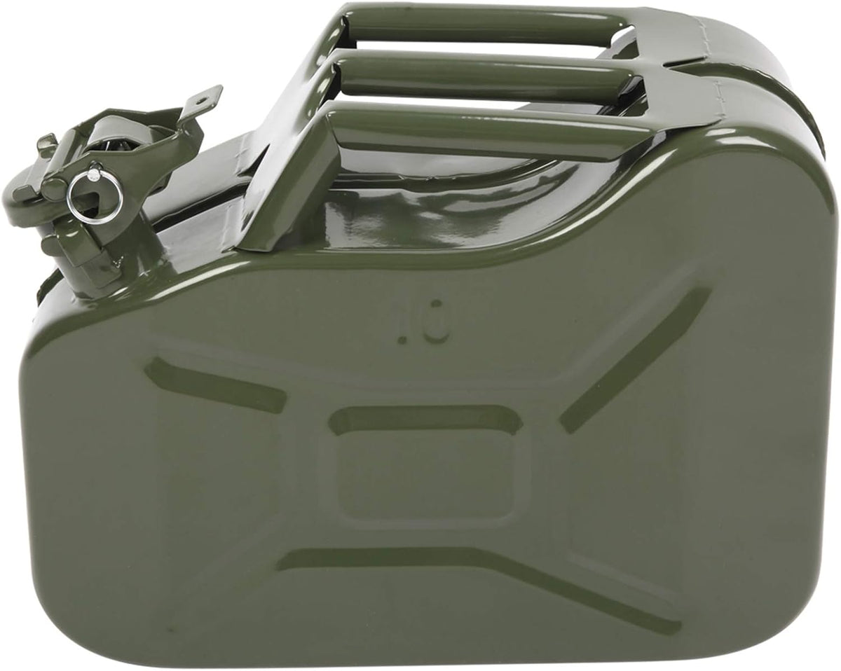 Portable 10L 2.5 Gallon Metal Gas-Fuel Cold-rolled Plate-Diesel Tank Bucket with Pipe US(Green 1)