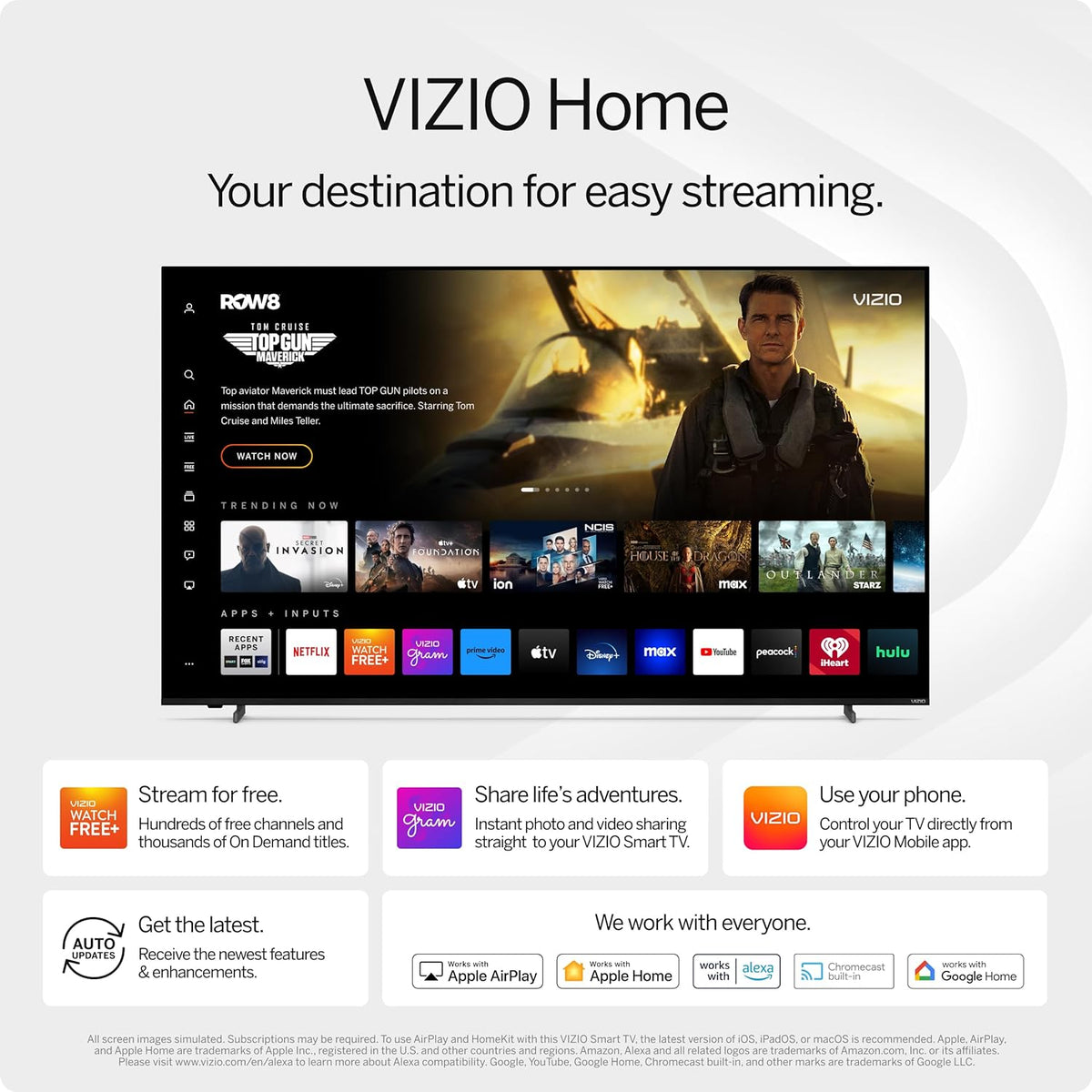 VIZIO 50??? 4K Resolution HDR Smart TV, Dolby Vision HDR/HDR10+, WiFi 6 ?C (Renewed)