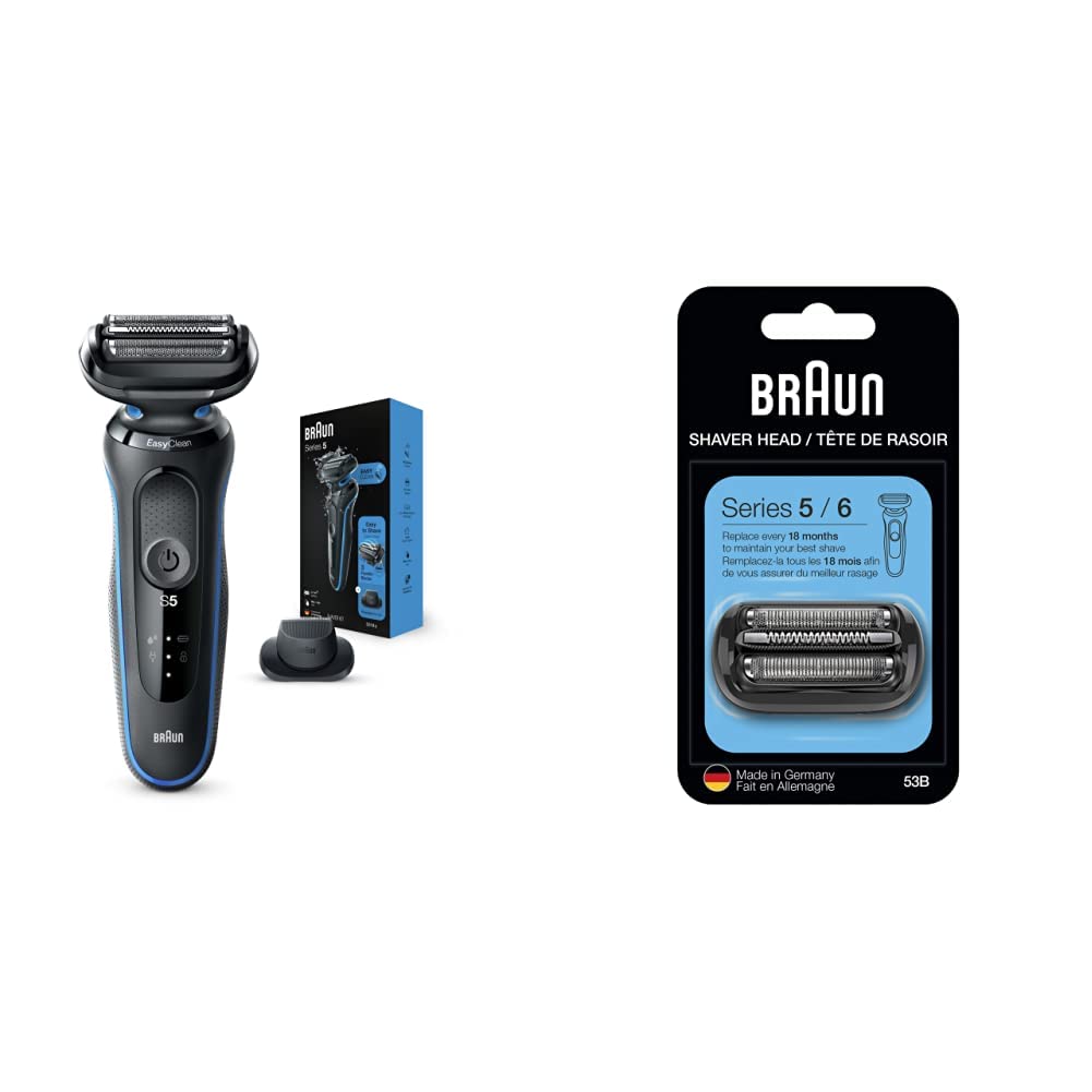 Braun Electric Razor for Men, Series 5 5018s Electric Foil Shaver with Precision Beard Trimmer, Rechargeable, Wet & Dry with EasyClean