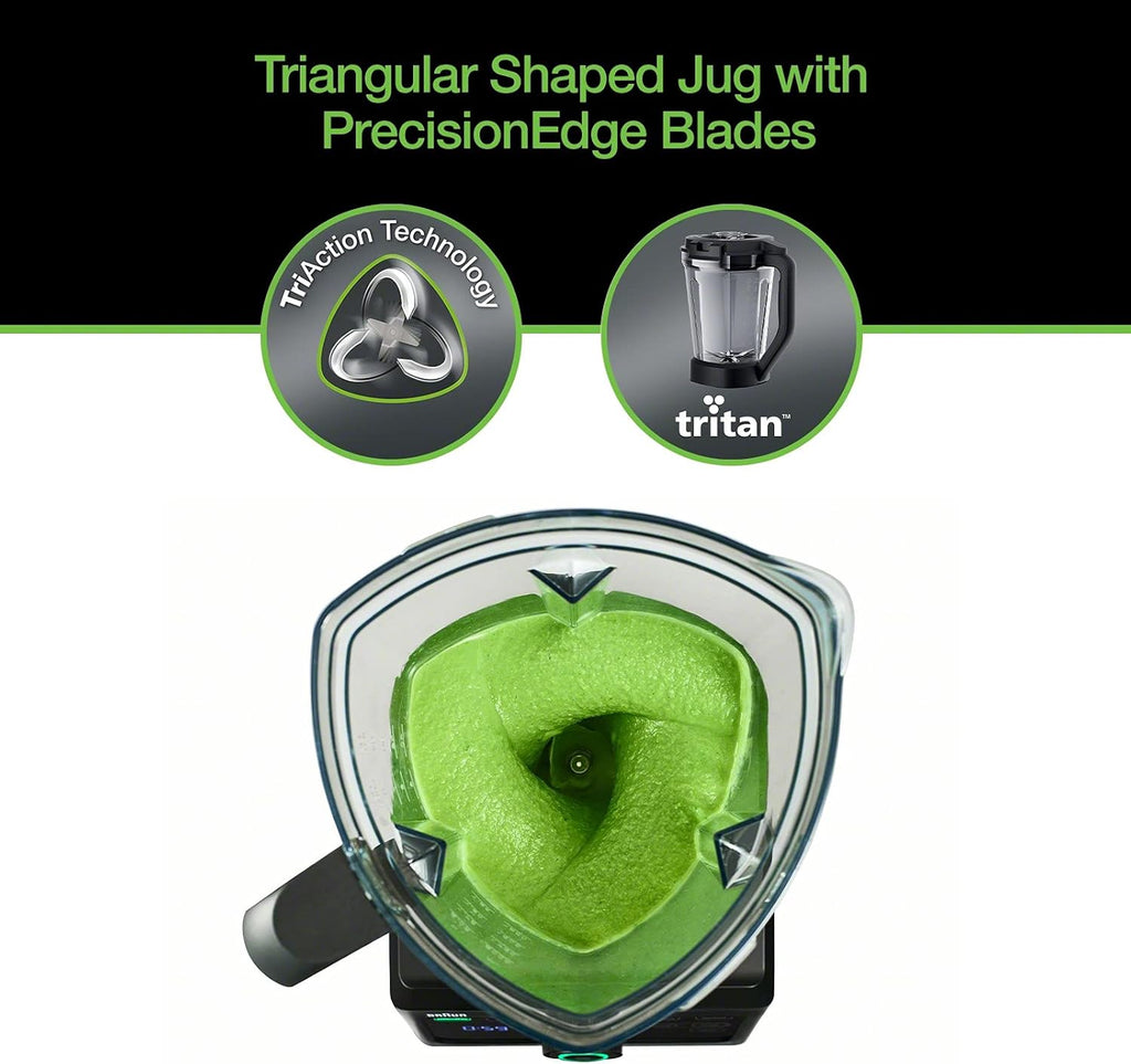Braun JB9041BK TriForce Power Blender with Smoothie2Go, Black