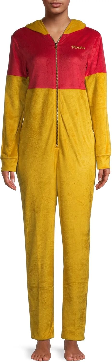 Disney Women's Winnie the Pooh Fleece Pajama Union Suit, X-Large Yellow