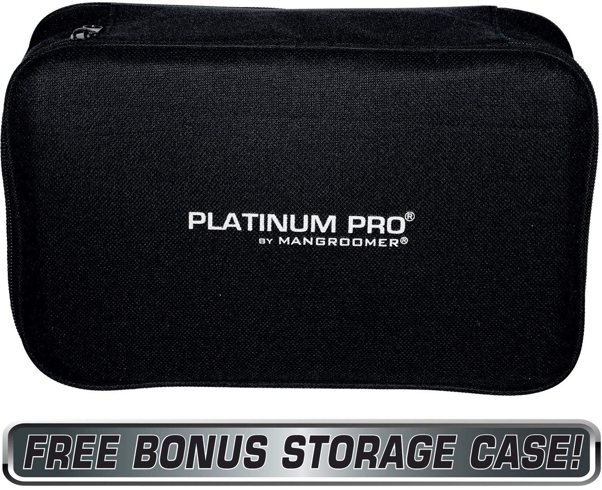 Platinum Pro by MANGROOMER New Back Shaver with 3 Shock Absorber Flex Heads, Power Hinge, Extreme Reach Handle & Bonus Case! (Generation 8.0), 4 Piece Set Pack of 2