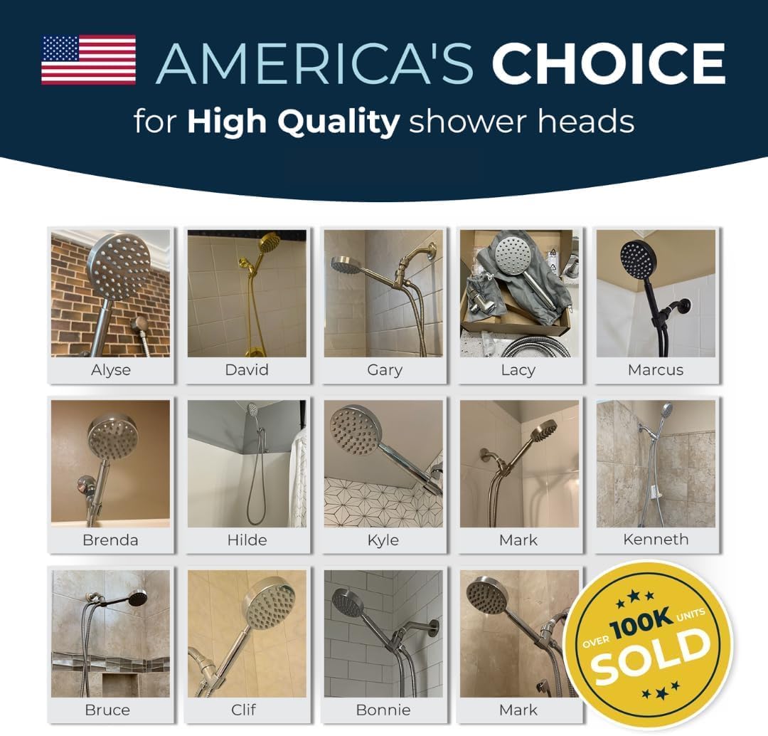 HammerHead Showers? Solid Metal LOW FLOW Handheld Shower Head with Hose and Brass Holder - OIL RUBBED BRONZE ?C Water Saving 1.75 GPM Detachable Shower Head - Adjustable Shower Wand Bracket & 6ft Hose
