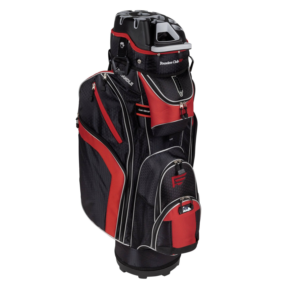 Founders Club Premium 14 Way Cart Bag - Red