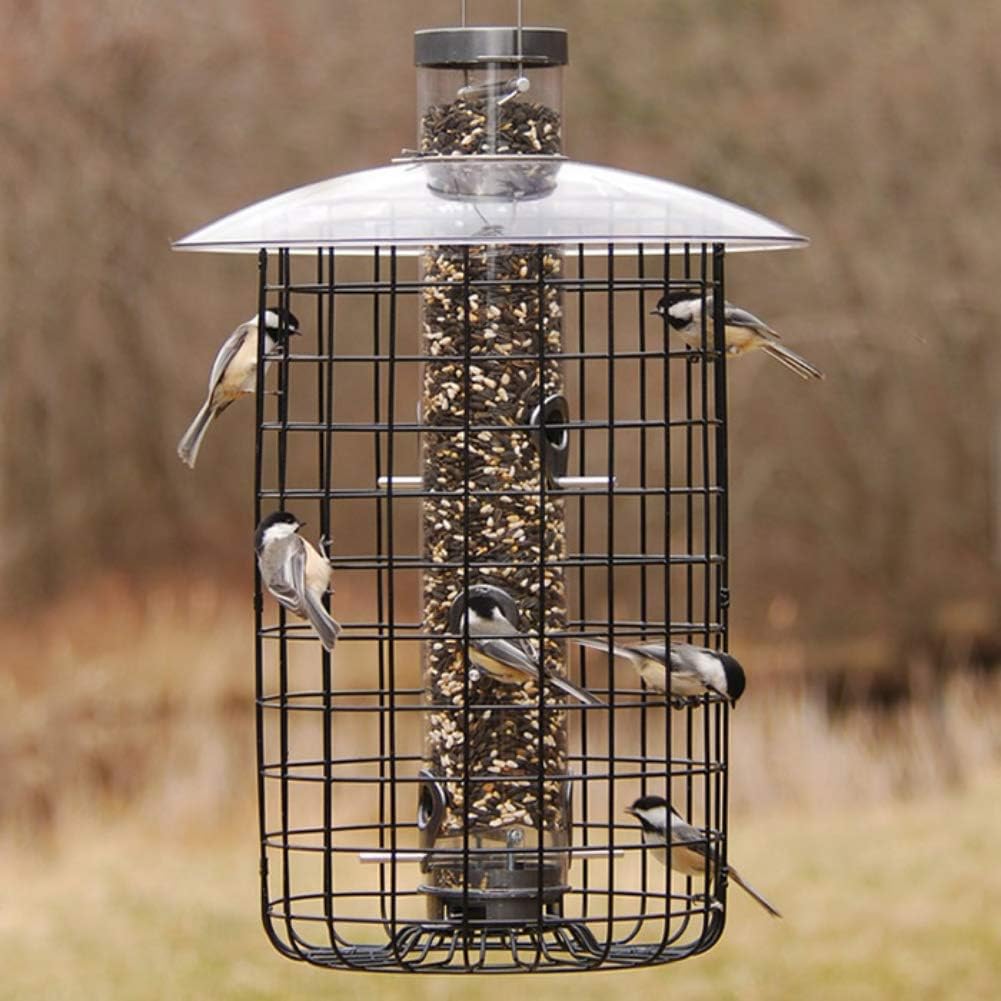 Droll Yankees 344305 Squirrel Proof, Caged Sunflower Bird Feeder, 20-Inch, Black