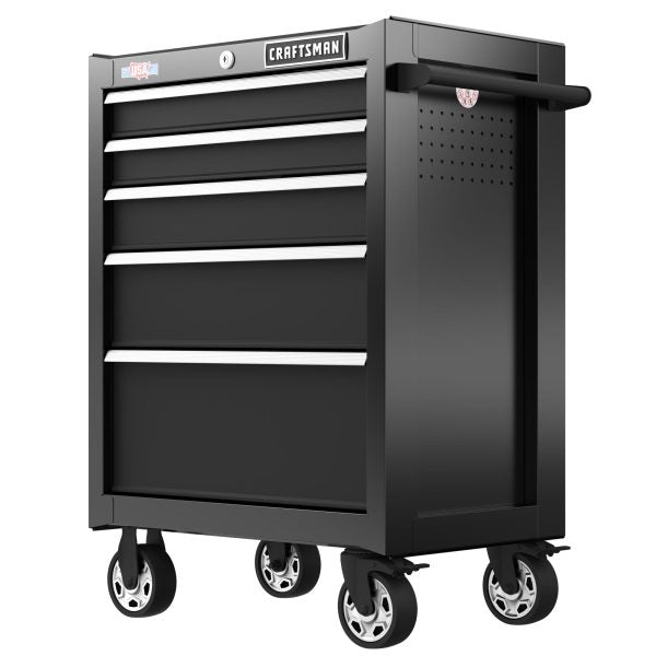 Black rolling tool cabinet