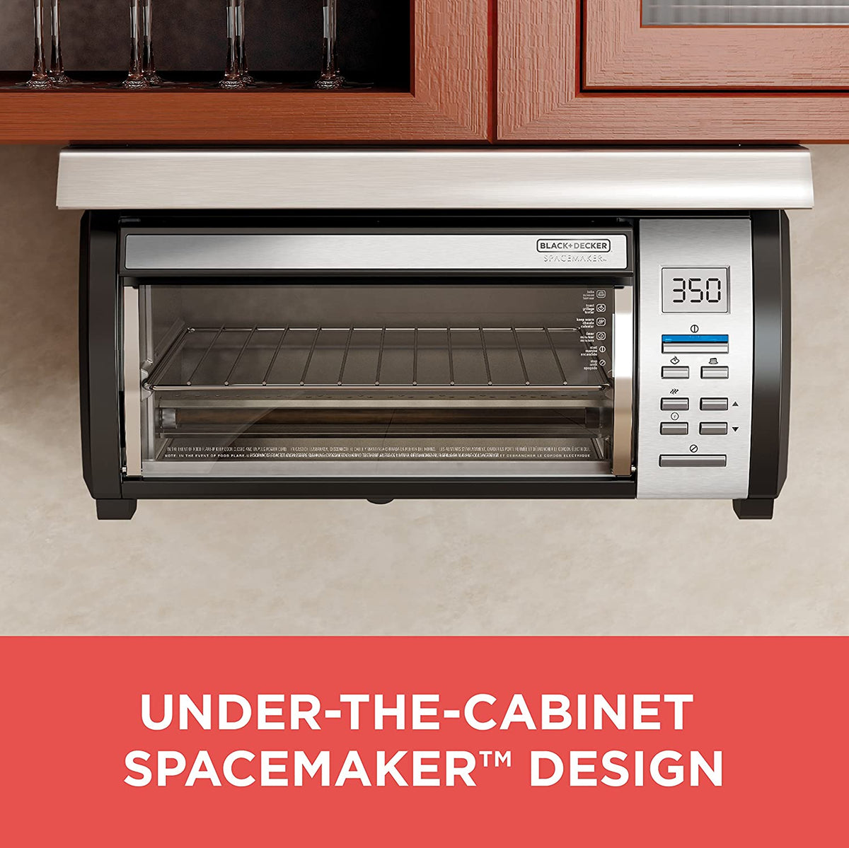 2025 Spacemaker Under-Counter Toaster Oven, Black/Stainless Steel, TROS1000D
