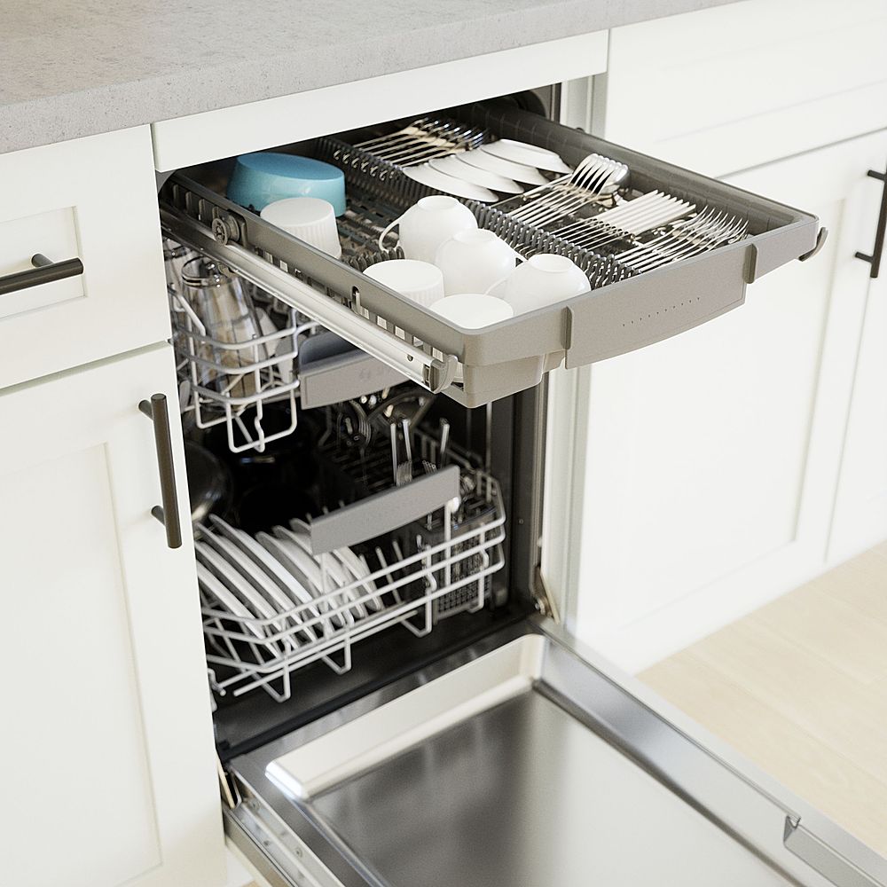 Bosch - 800 Series 18 Top Control Smart Built-In Dishwasher with 3rd Rack and 44 dBA - Custom Panel Ready