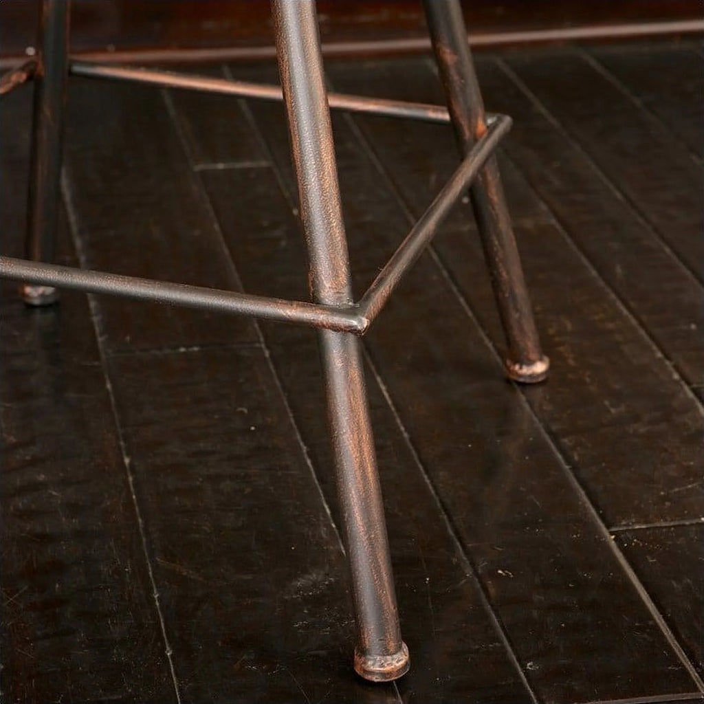Noble House 26 Lawrence Saddle Bar Stool in Copper and Silver