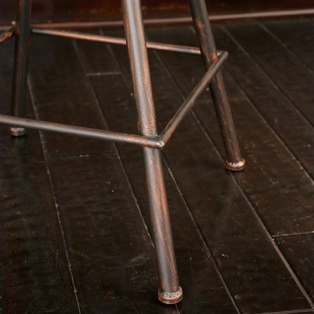 Noble House 26 Lawrence Saddle Bar Stool in Copper and Silver