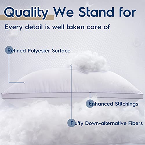 viewstar Bed Pillows King Size Set of 2, Hotel Quality, Down Alternative Big Pillow for Back, Stomach or Side Sleepers, Firm