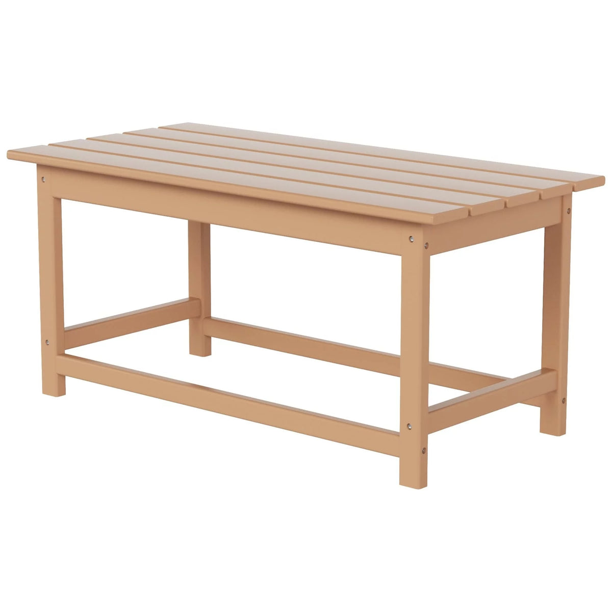 Polytrends Laguna All Weather Poly Outdoor Coffee Table - Rectangle Teak