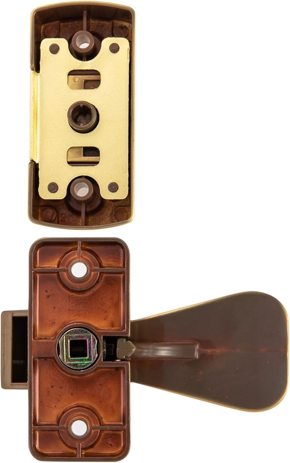 Ideal Security Door Lever with Deadbolt Lock for Storm and Screen Doors, Satin Gold