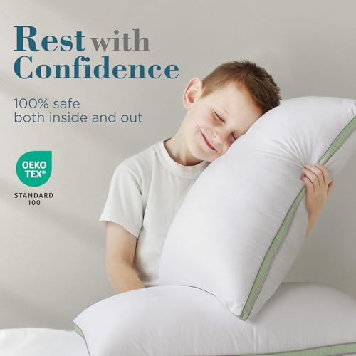 viewstar Bed Pillows King Size Set of 2, Hotel Quality, Down Alternative Big Pillow for Back, Stomach or Side Sleepers, Firm