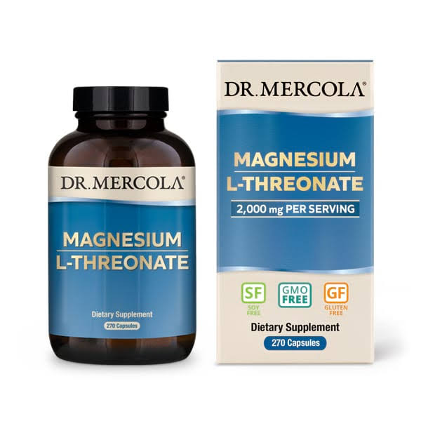 Dr. Mercola Magnesium L-Threonate, 2000 mg, Capsules - 270 count