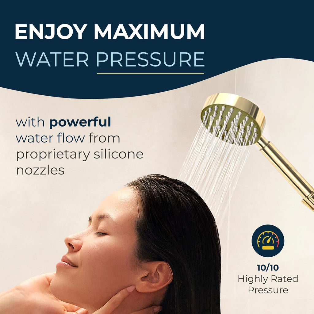 HammerHead Showers? Solid Metal LOW FLOW Handheld Shower Head with Hose and Brass Holder - OIL RUBBED BRONZE ?C Water Saving 1.75 GPM Detachable Shower Head - Adjustable Shower Wand Bracket & 6ft Hose